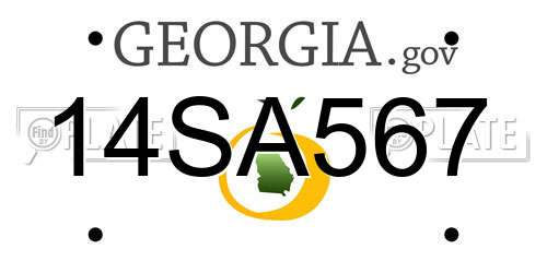 14SA567 Georgia License Plate