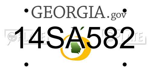 14SA582 Georgia License Plate