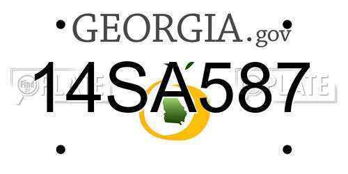 14SA587 Georgia License Plate