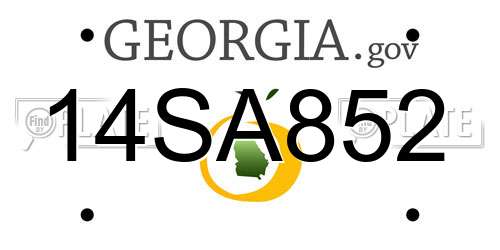 14SA852 Georgia License Plate