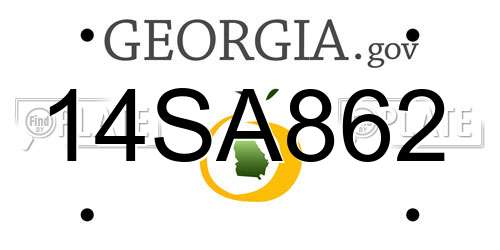 14SA862 Georgia License Plate