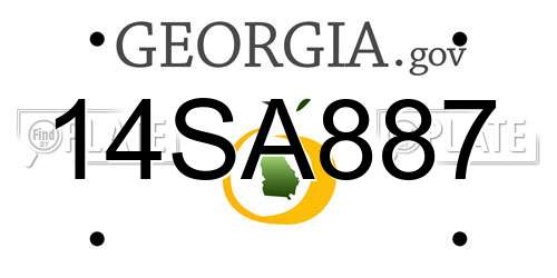 14SA887 Georgia License Plate