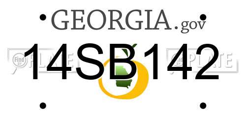 14SB142 Georgia License Plate