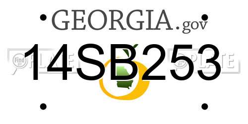 14SB253 Georgia License Plate