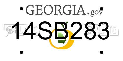 14SB283 Georgia License Plate