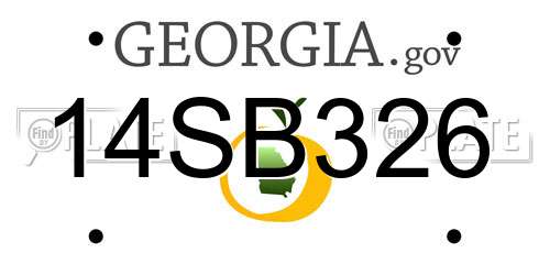 14SB326 Georgia License Plate