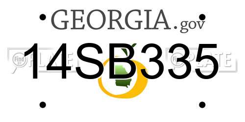 14SB335 Georgia License Plate