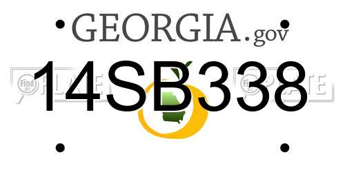 14SB338 Georgia License Plate