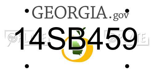 14SB459 Georgia License Plate