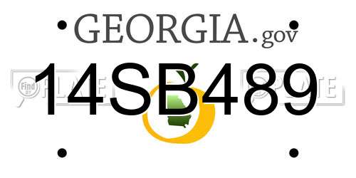 14SB489 Georgia License Plate