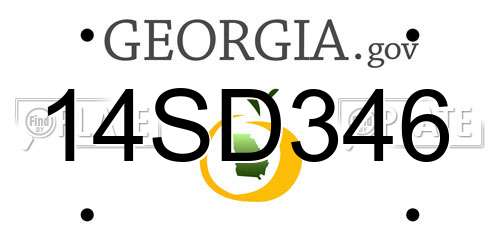 14SD346 Georgia License Plate