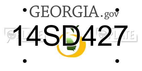 14SD427 Georgia License Plate
