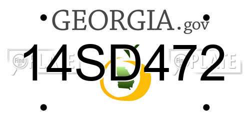 14SD472 Georgia License Plate