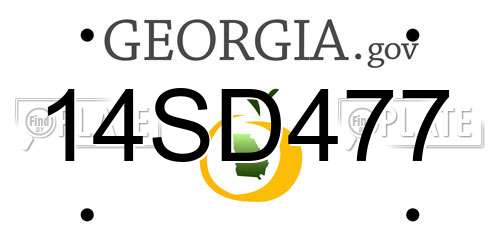 14SD477 Georgia License Plate
