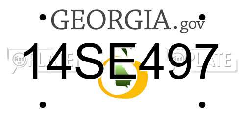 14SE497 Georgia License Plate