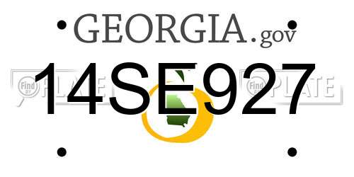 14SE927 Georgia License Plate