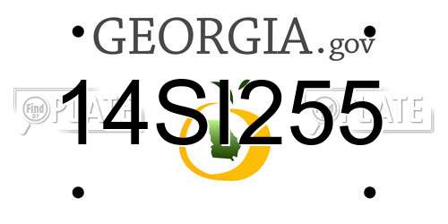 14SI255 Georgia License Plate