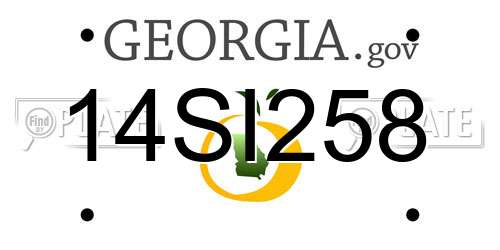 14SI258 Georgia License Plate