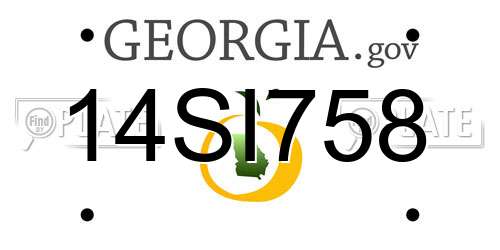 14SI758 Georgia License Plate