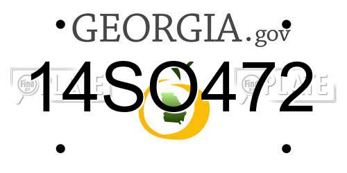 14SO472 Georgia License Plate