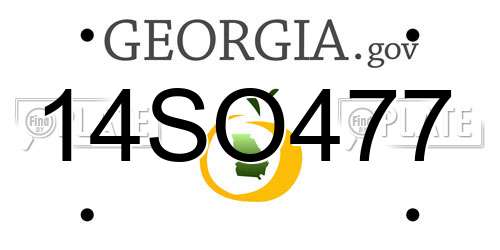 14SO477 Georgia License Plate