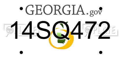 14SQ472 Georgia License Plate