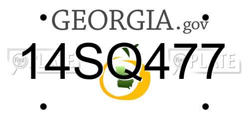 14SQ477 Georgia License Plate