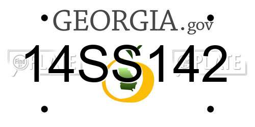 14SS142 Georgia License Plate