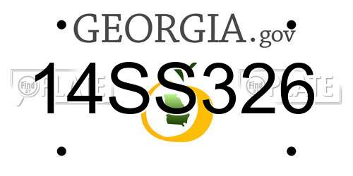 14SS326 Georgia License Plate
