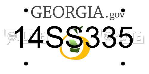 14SS335 Georgia License Plate
