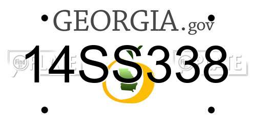 14SS338 Georgia License Plate