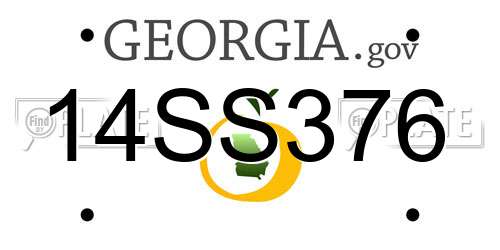 14SS376 Georgia License Plate