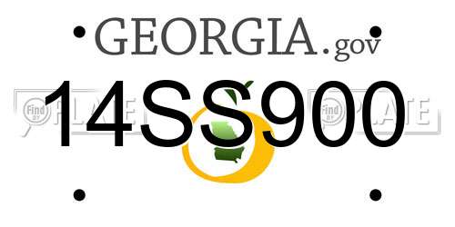 14SS900 Georgia License Plate