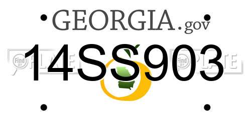 14SS903 Georgia License Plate