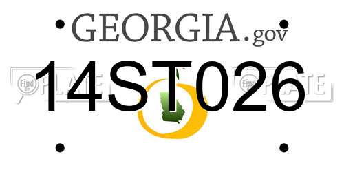 14ST026 Georgia License Plate