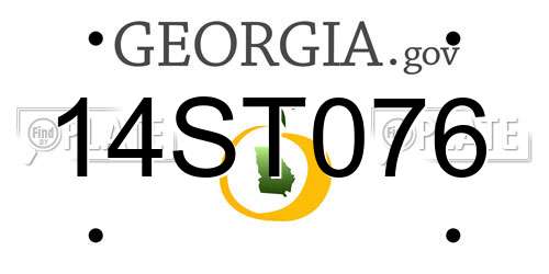 14ST076 Georgia License Plate