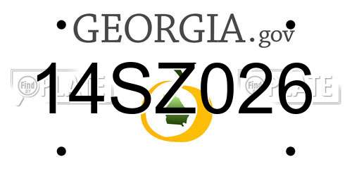 14SZ026 Georgia License Plate