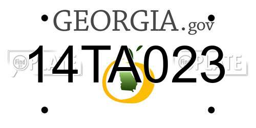 14TA023 Georgia License Plate