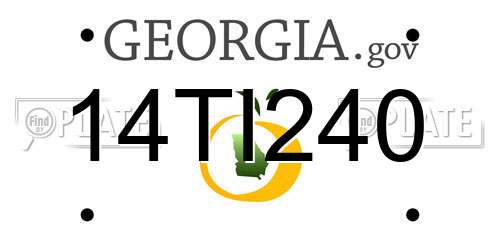 14TI240 Georgia License Plate