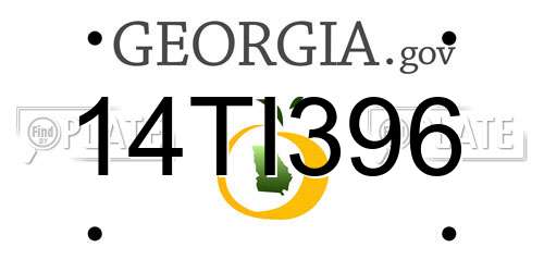 14TI396 Georgia License Plate
