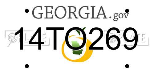 14TO269 Georgia License Plate