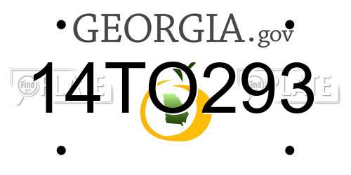 14TO293 Georgia License Plate