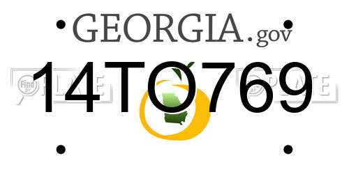 14TO769 Georgia License Plate