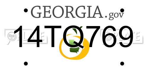 14TQ769 Georgia License Plate
