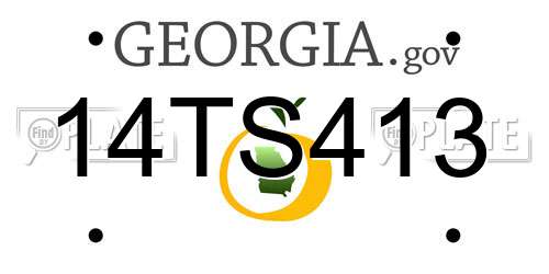 14TS413 Georgia License Plate