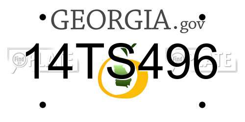 14TS496 Georgia License Plate