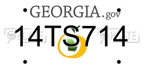 14TS714 Georgia License Plate