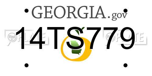 14TS779 Georgia License Plate