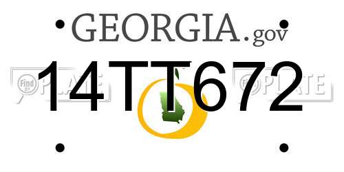 14TT672 Georgia License Plate