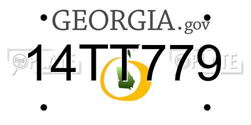 14TT779 Georgia License Plate